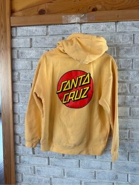 Santa Cruz Skateboards Yellow Pullover Hoodie with Red Logo